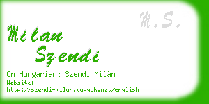 milan szendi business card
